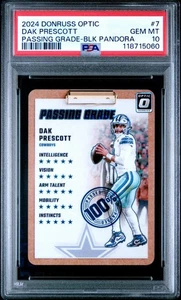 Dak Prescott 2024 Panini Donruss Optic Passing Grade Black Pandora /25 PSA 10 - Picture 1 of 3