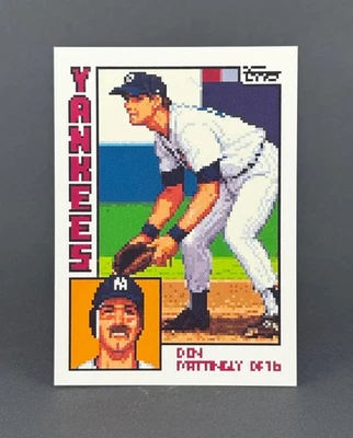 ¡NUEVO! Videojuego Don Mattingly Rookie Dream Card béisbol píxel ilustraciones CardStock Foto 1 de 2