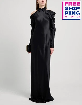 Maxi Vestido de Seda Alberta Ferretti PVP €1575 IT40 US4 UK8 S LIMITED Hecho en Italia Foto 1 de 4