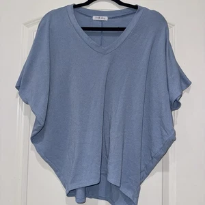 Charlotte Avery Blue Shirt V Neck Women Size Small - Picture 1 of 8