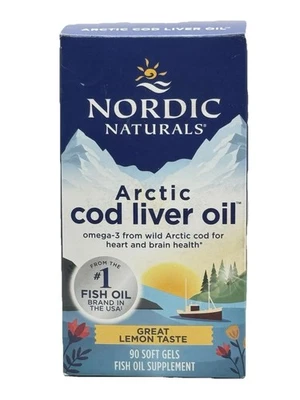Nordic Naturals Arctic Cod Liver Oil 90 Softgels, Lemon Flavor Fish Oil Omega3 - Image 1 of 2