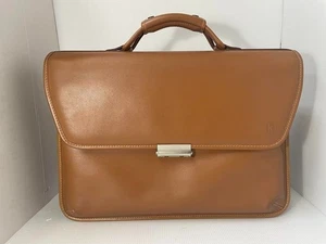 Hartmann Briefcase Business Shoulder Bag Leather in Brown NWOT Ships From Japan! - Picture 1 of 12