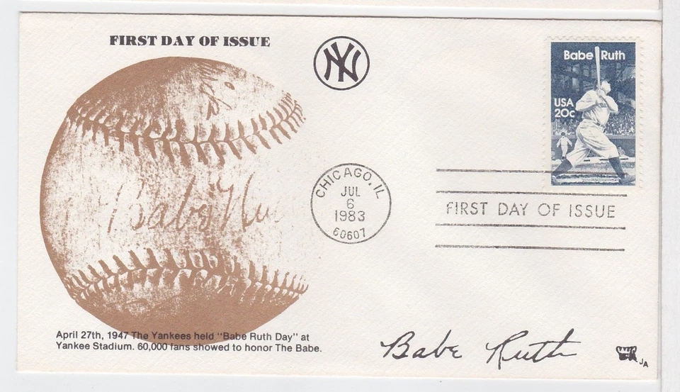 TurtlesTradingPost- Babe Ruth- 1983 #2046 FDC- JA Cachet - Image 1 of 1