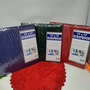 3X PIONEER Alpha 1 12"X12" Post Bound Top Loading Scrapbooks Red Green Blue - Picture 1 of 6