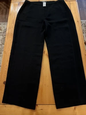 Philippe Ade Ladies Dress Pants Sz 14 Black Wool Career Trousers Made In Paris  - Image 1 of 4