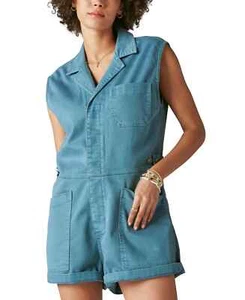 Lucky Brand Womens Poets Garden Solid Surplus Sleeveless Romper One-Piece Size L - Picture 1 of 8