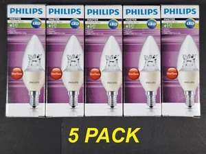 5 x Philips 4W DIMMABLE LED Light Globes Bulbs E14 Small Screw Warm 2700K 250Lm - Picture 1 of 4