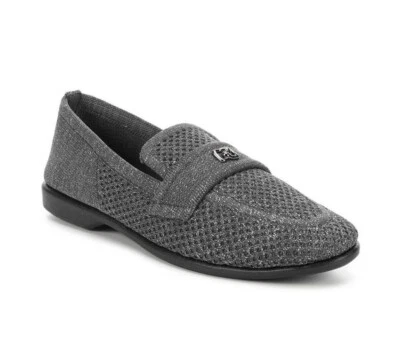 NEW Aerosoles Womens Size 9 Stretch Knit Metallic Silver Loafers Slip On Flat - Image 1 of 4