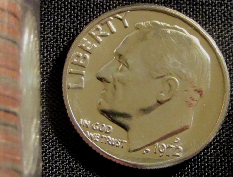 1972-D 10C Roosevelt Dime BU Cover