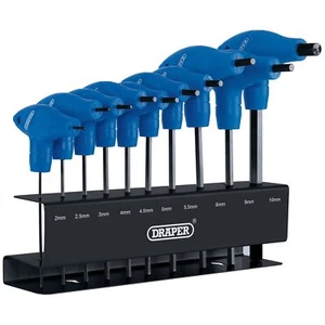 Draper Metric T Handle Hex Key Set 10 Piece With Wall Mounting Stand 33869 - Picture 1 of 3