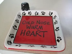 Cold Nose Warm Heart-Our Name is Mud Hand Painted by Lanie Veasey dog treat tray - Picture 1 of 9