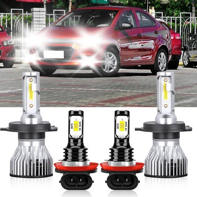 Para Chevrolet Aveo 2017-2019 4x Bombilla LED Luz Alta Baja + Kit de Luz Antiniebla Foto 1 de 4