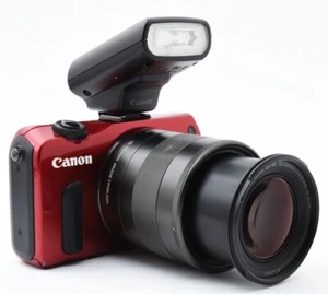 Canon EOS M camera W. 18-55mm Standard Lens / Flash Kit *red - Picture 1 of 3