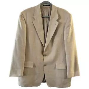 Blazer Lauren Ralph Lauren Vintage Seda Lino Mezcla Lana Hombre Talla 44R Tostado - Imagen 1 de 10