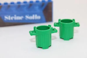 Lego (c) 2x Mülleimer - Container - grün - 2439 - 2x2x2 - Figur - Zubehör  - Bild 1 von 1