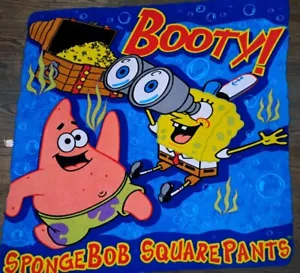 Y2K SpongeBob Squarepants Patrick "Booty" Nickelodeon Fleece Throw Blanket 2003 - Picture 1 of 10
