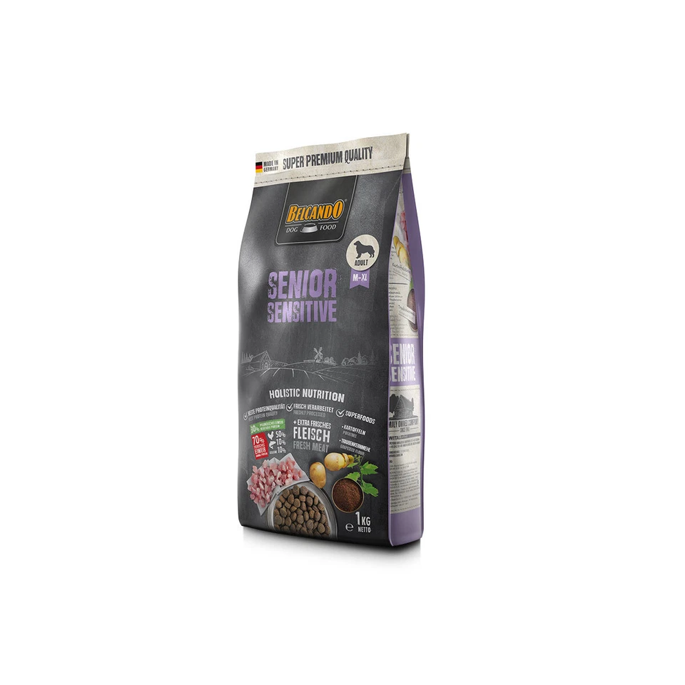 1 kg BELCANDO Senior Sensitive Trockenfutter mit Geflügel für Hunde M-XL