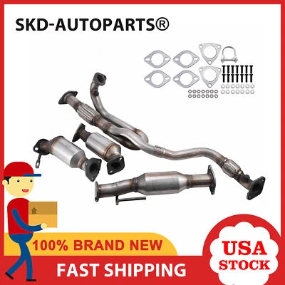 For 2009-2017 GMC Acadia 3.6L All Three Catalytic Converters Flex Pipe 4 Pieces Foto 1 de 4
