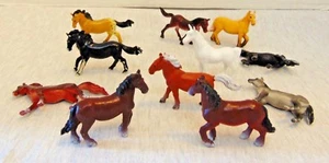 Set of 11 Small 2.5"-3" Horses Plastic Figurine Made in China - Picture 1 of 5