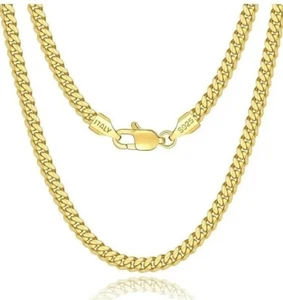 4mm 18k Gold Plated Sterling Silver 26" Chain - Picture 1 of 5
