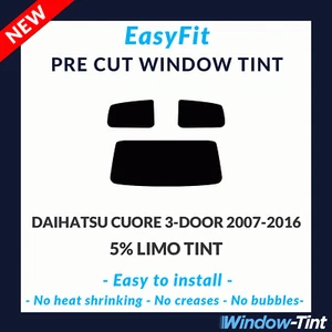 Tinte precortado estático EasyFit para corazón de Daihatsu 3 puertas 2007-16 - 5% limusina trasera - Imagen 1 de 3