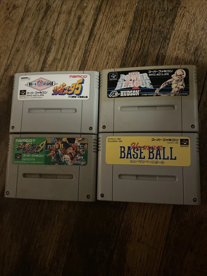 SFC Baseball Lot Of 4 Games (Japanese Import)- US Seller - Image 1 of 2