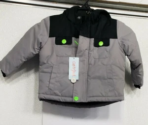Cat & Jack Cloak Gray Coat and Snowpants w/ Zipper Vest Attached Boys Size 12M - Picture 1 of 6