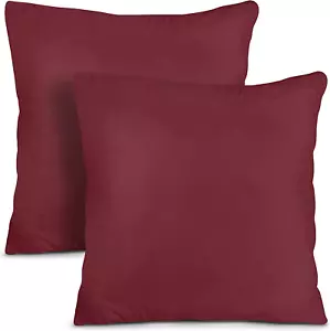Throw Pillows Insert (Pack of 2, Wine Red) - 16 X 16 Inches Bed and Couch Pillow - Picture 1 of 12