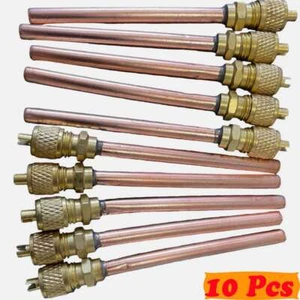 10X Service/Access Valve 1/4" SAE *1/4" OD *2.75" Stem Core AC Refrigeration Kit - Picture 1 of 12