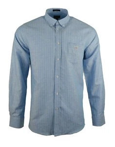Camisa Gant Azul Blanco Rayas Inteligente Casual Talla Pequeña XL S Broadclot... - Imagen 1 de 6