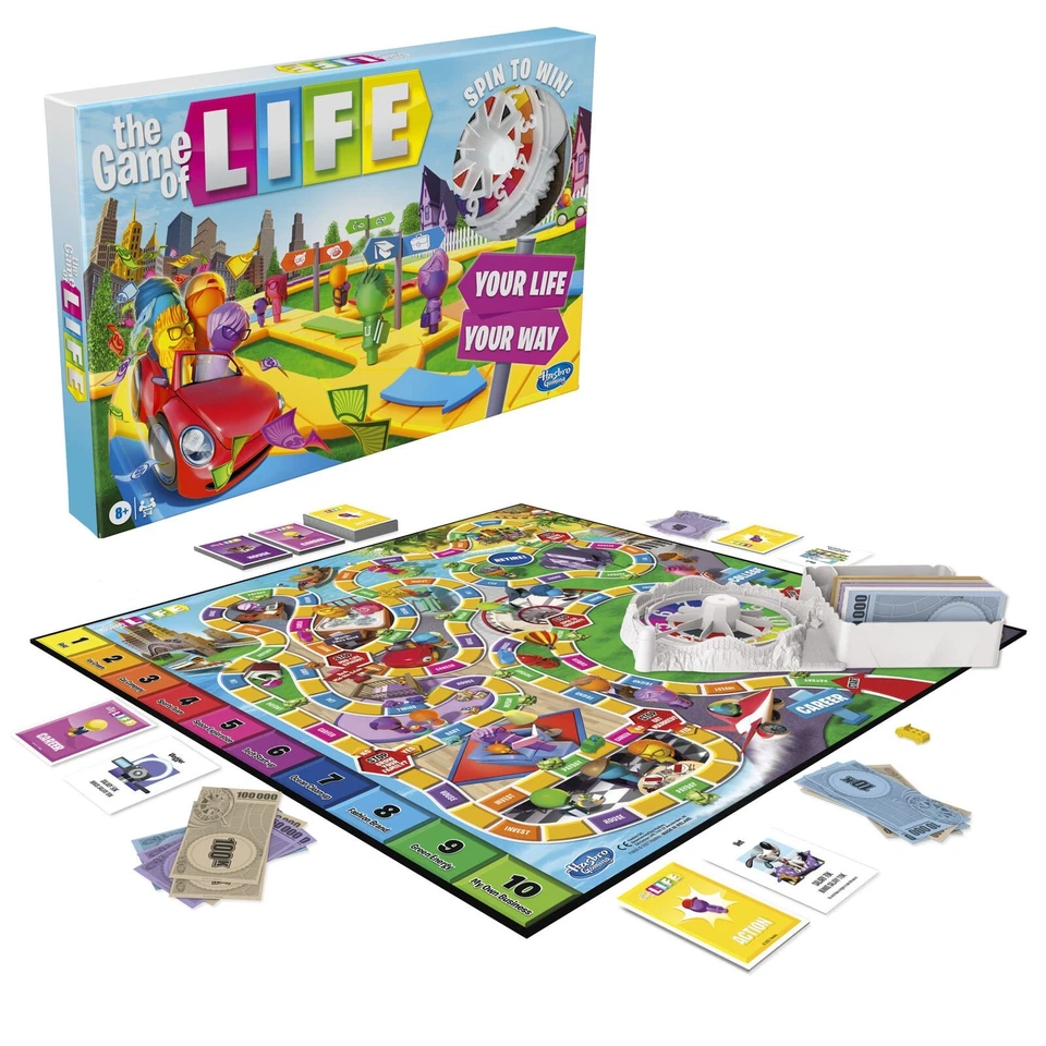 THE GAME OF LIFE Spin To Win For Kids Family Hasbro Gaming 2 to 4 Players 8+ - Image 1 of 4