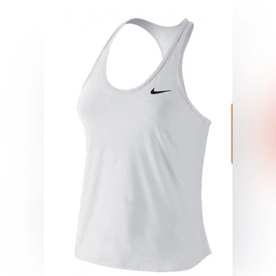 Nike Dri Fit Slam Breathe Tank Tenis Pequeño Blanco Usado en Excelente Condición Foto 1 de 4