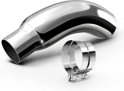 Ponta de escape, ponta de escape diesel de 4 polegadas ponta de cotovelo com braçadeira, 4" entrada 6" saída - Imagem 1 de 4