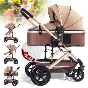 Baby Pram Stroller Foldable Bassinet Carriage Infant Travel Pushchair Strollers - Picture 1 of 18