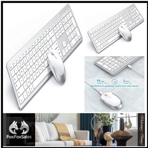 Kabellose Tastatur Maus Set | 2,4-GHz Verbindung | Silikonstaubschutz - Bild 1 von 7