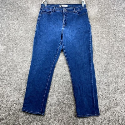 Pantalones de mezclilla Levi's 512 ajustados de pierna perfectamente adelgazantes para mujer 16 azules tiro alto 5 bolsillos Foto 1 de 4