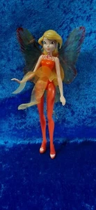*B3 Bambola Winx con ali Fata in plastica rigida 23 cm bionda vestito arancio - Foto 1 di 5