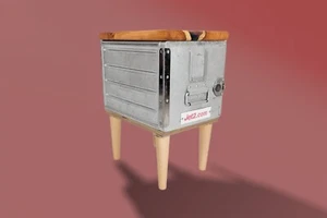 Resin River Galley Box Side Table Bed Side Table Storage Wooden Leg Unique - Picture 1 of 15