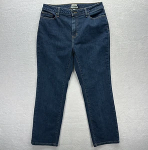 Vintage LL Bean Jeans Womens 14 Regular Blue Classic Fit Dark Wash Straight Mom - Picture 1 of 12