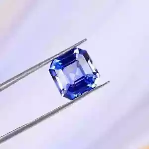 AAA 4 CT+ Natural Ceylon Asscher Cut Sapphire Blue Loose GIE Certified Gemstone - Picture 1 of 6