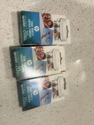 Sprocket Zink Photo Paper 2" x 3" HP Glossy 60 Sheets, (3 Packs)NEW  Bj2 - Image 1 of 4