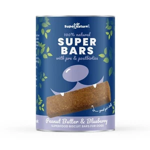 Supernature Super Bars Superfood Biscuit Bars for Dogs 400g - Peanut & Blueberry - Picture 1 of 4