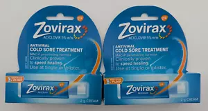 2 x Zovirax Antiviral Cold Sore Treatment Cream 2g NEW Exp 6/25 - Picture 1 of 5