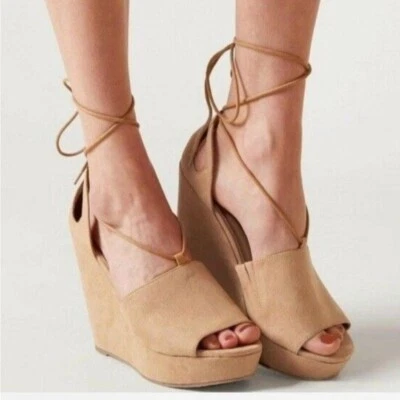 🌻Antrhopologie FARYL Robin Judy Tan Boho Platform Wedge Platform Sandal Size 8 - Image 1 of 4