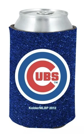 Chicago Cubs Glitter Can Coozie [NEW] MLB Womens Koozie Bling Drink Holder Cover