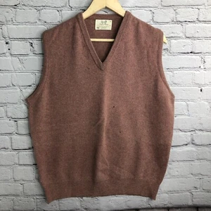 VTG Lord Jeff Vest Men L/XL Virgin Australian Lambswool USA Knit Sweater FLAWS - Picture 1 of 16