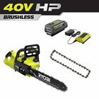 RYOBI Electric Chainsaw 14" 40V Brushless and Extra Chain W/Battery and Charger