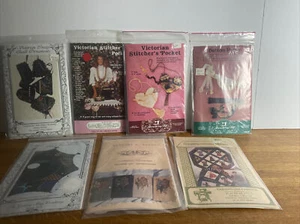 Lot 7 Victorian Stitchers Pocket, Dresses, Ornament Sewing Kits Pattern Vintage - Picture 1 of 15
