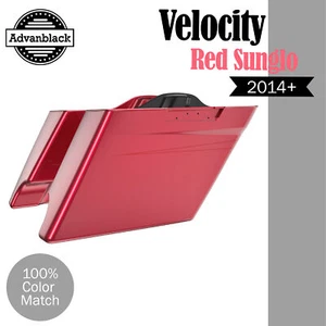Alforjas de montar extendidas rojas sunglo de doble corte velocidad para Harley 14+ - Imagen 1 de 11