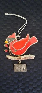 Cardinal Sun Catcher Ornament with Attached Charm “To Mom With Love” - Picture 1 of 3